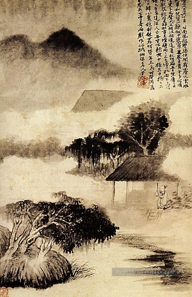 Shitao son de tonnerre dans le lointain 1690 Peintures à l'huile